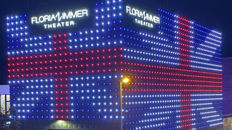 Fassade mit britischer Flagge